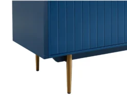Buffet Haut - 2 Portes - MDF Et Métal - Coloris : Bleu Et Doré - LIKANA -Meubles Soldes Magasin buffet 4158229