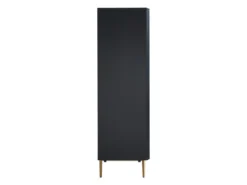 Buffet Haut - 2 Portes - MDF Et Métal - Coloris : Noir Et Doré - LIKANA -Meubles Soldes Magasin buffet 4158531
