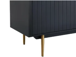 Buffet Haut - 2 Portes - MDF Et Métal - Coloris : Noir Et Doré - LIKANA -Meubles Soldes Magasin buffet 4158537