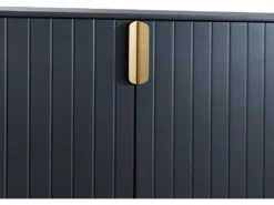 Buffet Haut - 2 Portes - MDF Et Métal - Coloris : Noir Et Doré - LIKANA -Meubles Soldes Magasin buffet 4158539