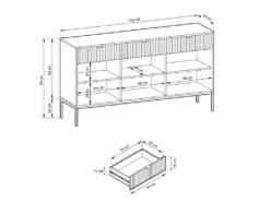Buffet Avec 3 Portes Et 3 Tiroirs - Gris - LIOUBA De Pascal MORABITO -Meubles Soldes Magasin buffet 578791