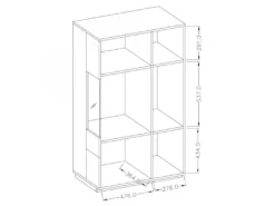 Buffet Haut Avec LED Collection KILES Deux Portes. Coloris Blanc Et Chêne. Porte Vitrée à Droite -Meubles Soldes Magasin buffet 8934229