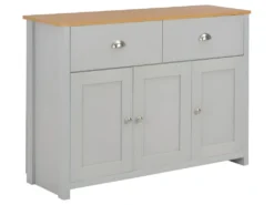 Buffet Bahut Armoire Console Meuble De Rangement Gris 112 Cm 4402264