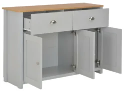 Buffet Bahut Armoire Console Meuble De Rangement Gris 112 Cm 4402264 -Meubles Soldes Magasin buffet 8934801