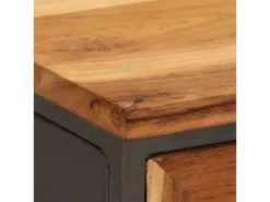 Buffet Bahut Armoire Console Meuble De Rangement Teck Recyclé Et Acier 70 Cm Marron 4402120 -Meubles Soldes Magasin buffet 8935379