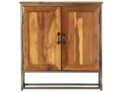Buffet Bahut Armoire Console Meuble De Rangement Teck Recyclé Et Acier 70 Cm Marron 4402120 -Meubles Soldes Magasin buffet 8935381