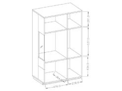 Buffet Haut Avec LED Collection KILES Deux Portes. Coloris Blanc Et Gris Béton. Porte Vitrée à Gauche -Meubles Soldes Magasin buffet 8935437