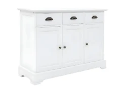 Buffet Bahut Armoire Console Meuble De Rangement Avec 3 Portes Mdf Et Bois De Pin 105 Cm 4402117