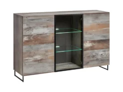 Buffet, Bahut Modèle KAN + LED. Meuble Type Industriel. Enfilade Design Pour Votre Salon Ou Salle à Manger.