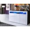 Buffet Noir Mat Et Blanc Laqué Avec Led