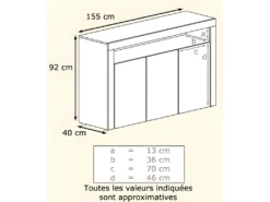 Buffet Noir Mat Et Blanc Laqué Avec Led -Meubles Soldes Magasin buffet 9527173