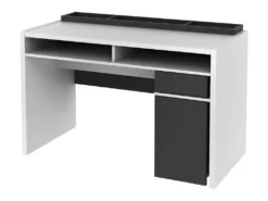 Bureau ASERRI Avec Rangements - Blanc Et Anthracite -Meubles Soldes Magasin bureau 439307