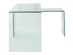 Bureau D'angle ELSTRON - Verre Courbé - Transparent -Meubles Soldes Magasin bureau 444501