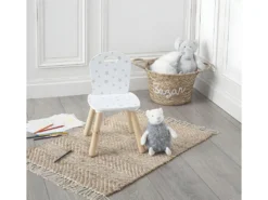Chaise Enfant Coloris Blanc Motif étoiles - Longueur 32 X Profondeur 31,5 X Hauteur 50 Cm -Meubles Soldes Magasin chaise 10021273