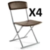 Lot De 4 Chaises Pliantes PVC Polyuréthane En Marron