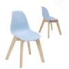 KAYELLES Lot De 2 Chaises Scandinaves Enfant JUBA (bleu)