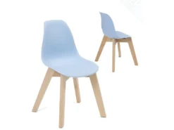 KAYELLES Lot De 2 Chaises Scandinaves Enfant JUBA (bleu)