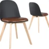 Lot De 2 Chaises De Cuisine Scandinaves UFI (noir-marron)