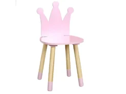 CROWN - Chaise Enfant Rose Dossier Couronne