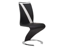 Lot De 2 Chaises - Simili Noir & Blanc - TWIZY II 7 Lot De 2 Chaises - Simili Noir & Blanc - TWIZY II -Meubles Soldes Magasin chaise 10134819