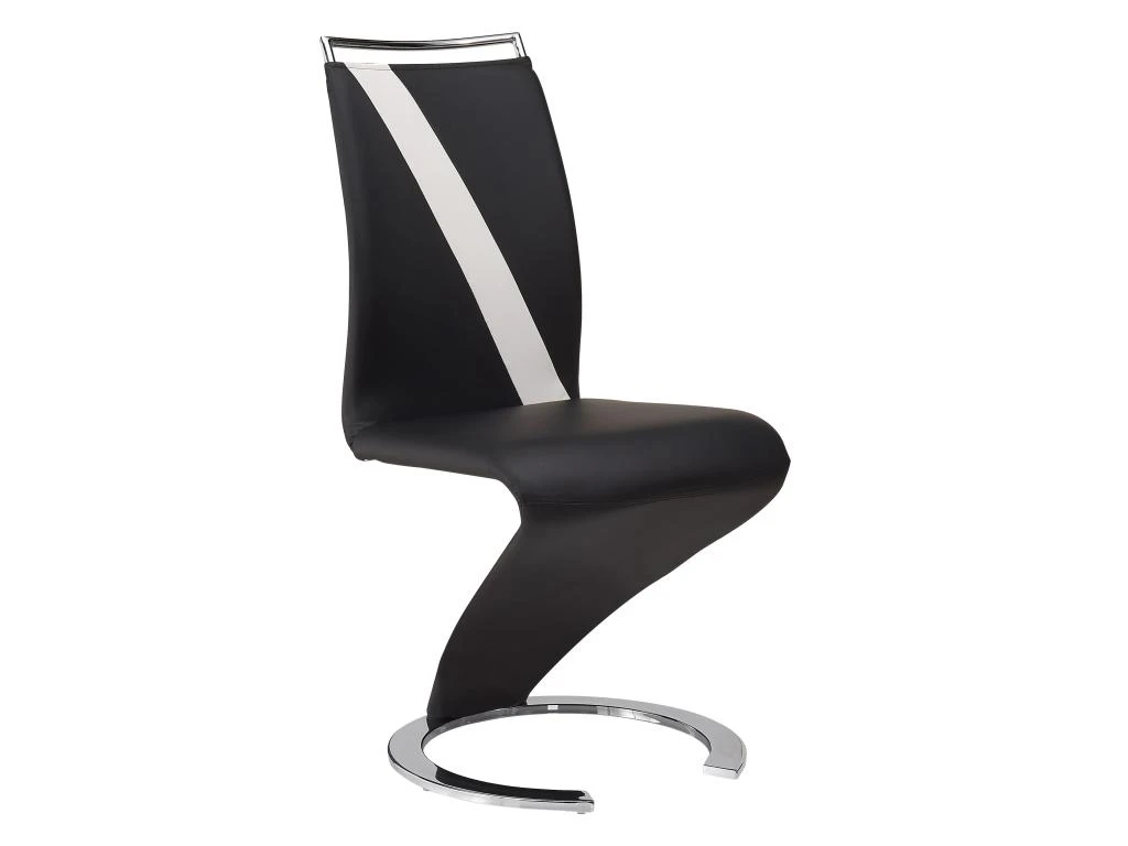 Lot De 2 Chaises - Simili Noir & Blanc - TWIZY II 4 Lot De 2 Chaises - Simili Noir & Blanc - TWIZY II – Image 4