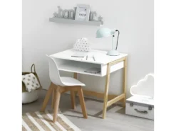 Chaise Pour Enfant En Bois Et Polypropylène Blanc H 58 Cm -Meubles Soldes Magasin chaise 10190713