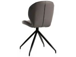 FOLA - Lot De 6 Chaises Simili Taupe Piètement Etoile -Meubles Soldes Magasin chaise 10198391