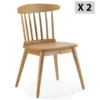 Pack 2 Chaises Ben En Bois Couleur Chêne