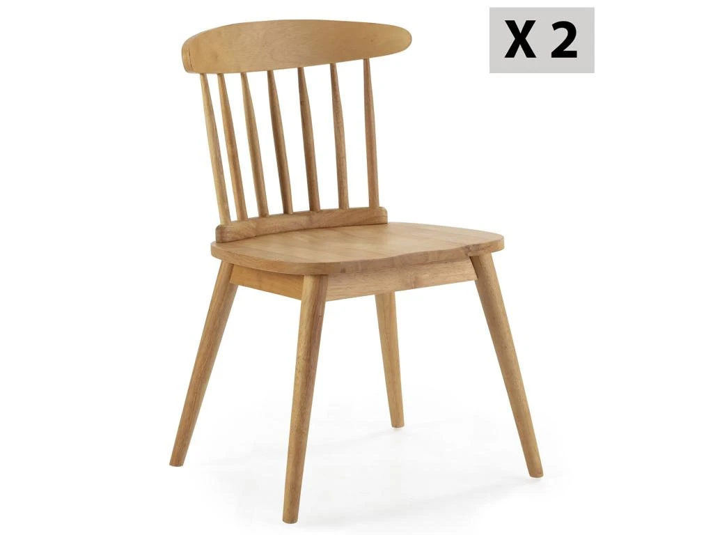 Pack 2 Chaises Ben En Bois Couleur Chêne 1 Pack 2 Chaises Ben En Bois Couleur Chêne