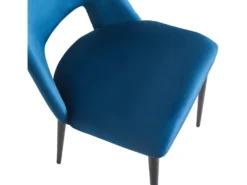 Lot De 2 Chaises En Velours "Fedora" - Bleu Foncé -Meubles Soldes Magasin chaise 10560873