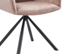 Lot De 2 Chaises Pivotantes Avec Accoudoirs En Velours Et Métal - Beige - GOZIA De Pascal MORABITO -Meubles Soldes Magasin chaise 10566087