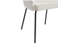 Lot De 2 Chaises Avec Accoudoirs En Velours Côtelé Et Métal - Crème - MORONI De Pascal MORABITO -Meubles Soldes Magasin chaise 10585955