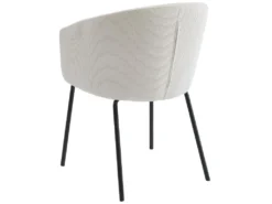 Lot De 2 Chaises Avec Accoudoirs En Velours Côtelé Et Métal - Crème - MORONI De Pascal MORABITO -Meubles Soldes Magasin chaise 10585969