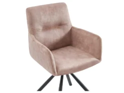 Chaise Pivotante Avec Accoudoirs En Velours Et Métal - Beige - GOZIA De Pascal MORABITO -Meubles Soldes Magasin chaise 10668311