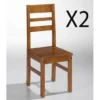 Lot De 2 Chaises De Salle à Manger En Pin Massif Coloris Cerisier - Longueur 42 X Profondeur 45 X Hauteur 98 cm