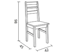 Lot De 2 Chaises De Salle à Manger En Pin Massif Coloris Cerisier - Longueur 42 X Profondeur 45 X Hauteur 98 cm -Meubles Soldes Magasin chaise 10676515