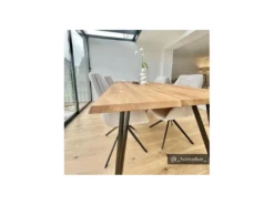 Chaise Avec Accoudoirs DIMIA - Tissu Et Métal - Crème -Meubles Soldes Magasin chaise 10735283