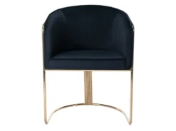 Chaise Avec Accoudoirs En Velours Et Métal - Noir Et Doré - JOSETHE De Pascal MORABITO -Meubles Soldes Magasin chaise 10855217