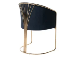 Chaise Avec Accoudoirs En Velours Et Métal - Noir Et Doré - JOSETHE De Pascal MORABITO -Meubles Soldes Magasin chaise 10855221