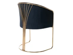 Lot De 2 Chaises Avec Accoudoirs En Velours Et Métal - Noir Et Doré - JOSETHE De Pascal MORABITO -Meubles Soldes Magasin chaise 10856015