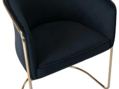 Lot De 6 Chaises Avec Accoudoirs En Velours Et Métal - Noir Et Doré - JOSETHE De Pascal MORABITO -Meubles Soldes Magasin chaise 10856083