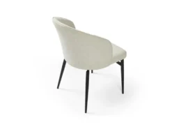 Lot De 6 Chaises En Tissu Et Métal - Crème - GILONA De Pascal MORABITO -Meubles Soldes Magasin chaise 11194829