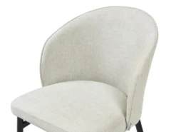 Lot De 6 Chaises En Tissu Et Métal - Crème - GILONA De Pascal MORABITO -Meubles Soldes Magasin chaise 11194847