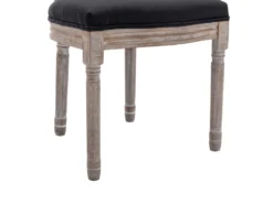 Lot De 6 Chaises - Cannage, Tissu Et Bois D'hévéa - Noir - ANTOINETTE -Meubles Soldes Magasin chaise 11209451