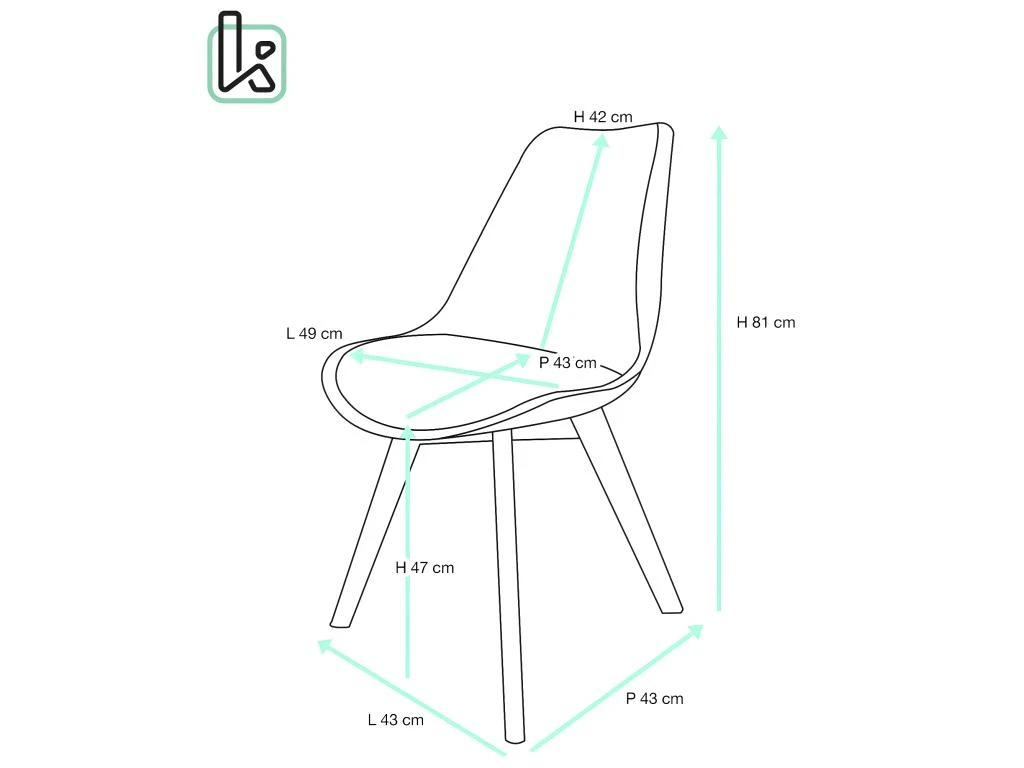 Lot 2 Chaises Scandinaves Coussin Patchwork LAO (Marron) 7 Lot 2 Chaises Scandinaves Coussin Patchwork LAO (Marron) – Image 7