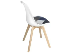 Lot 2 Chaises Scandinaves Coussin Patchwork LAO (Bleu) -Meubles Soldes Magasin chaise 11226095