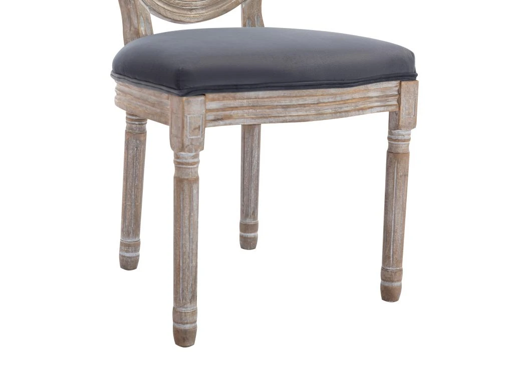 Lot De 2 Chaises - Cannage, Velours Et Bois D'hévéa - Gris - ANTOINETTE 8 Lot De 2 Chaises - Cannage, Velours Et Bois D'hévéa - Gris - ANTOINETTE – Image 8