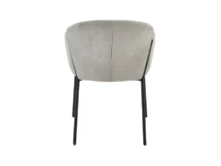 CANDICE - Fauteuil De Table En Tissu Chevrons Coloris Lin, Métal Noir(x2) -Meubles Soldes Magasin chaise 11575483