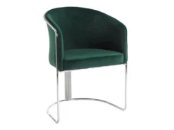 Lot De 2 Chaises Avec Accoudoirs En Velours Et Métal - Vert Et Chromé - JOSETHE De Pascal MORABITO -Meubles Soldes Magasin chaise 11941675