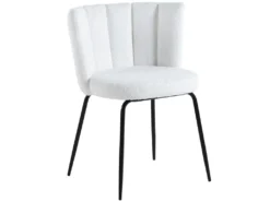 Lot De 4 Chaise De Salle à Manger Rembourrée En Tissu Au Crochet Neige - Longueur 57 X Profondeur 60 X Hauteur 79 Cm -Meubles Soldes Magasin chaise 12073277